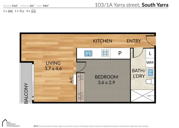 Floorplan of Homely apartment listing, 103/1A Yarra St, South Yarra VIC 3141