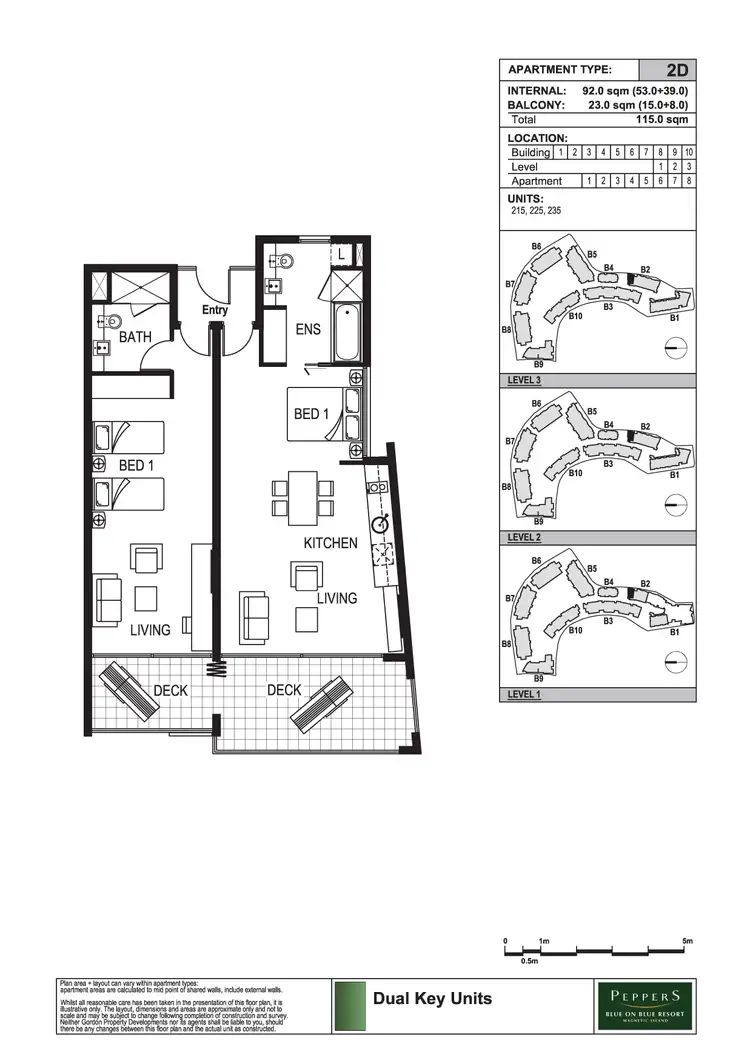 Floorplan of Homely apartment listing, 225/123 Sooning St 'Blue On Blue', Nelly Bay QLD 4819