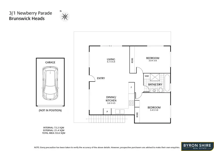 Floorplan of Homely apartment listing, Unit 3/1 Newberry Pde, Brunswick Heads NSW 2483
