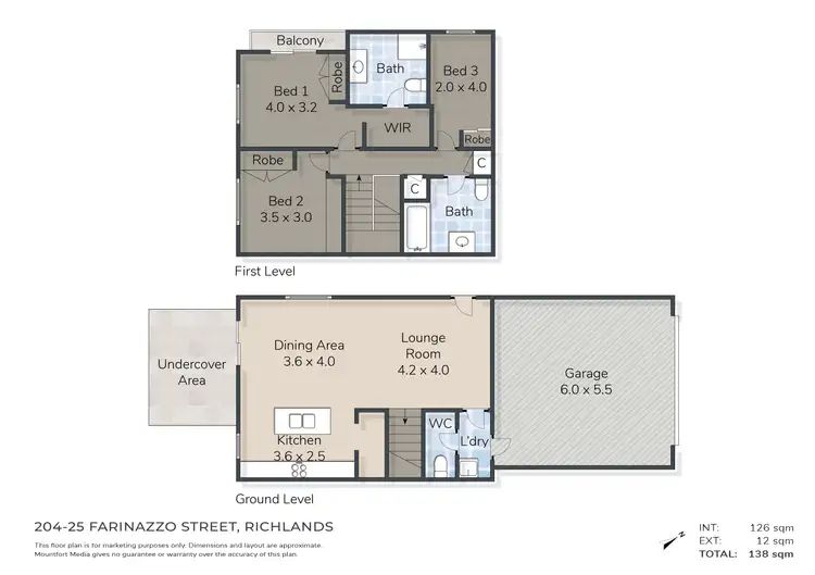 Floorplan of Homely townhouse listing, Unit 204/25 Farinazzo St, Richlands QLD 4077