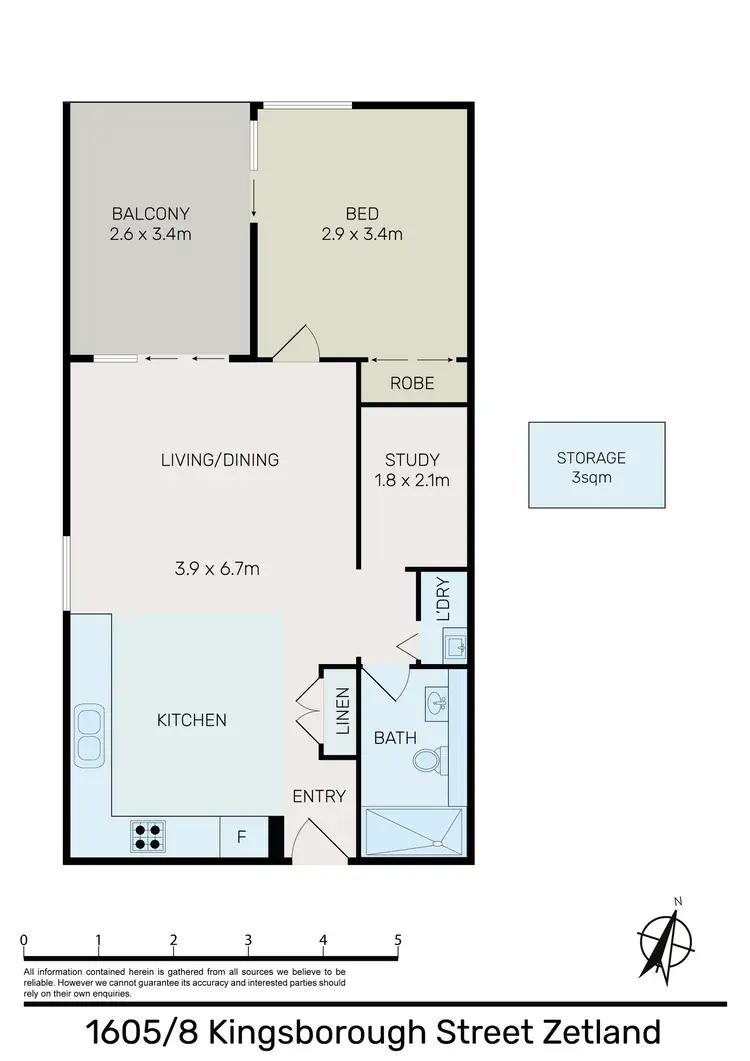 Floorplan of Homely apartment listing, Unit 1605/8 Kingsborough Way, Zetland NSW 2017