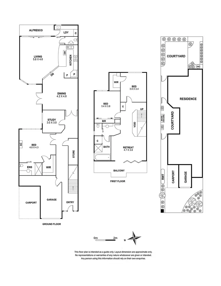 Floorplan of Homely townhouse listing, 18 Ivy St, Hampton VIC 3188