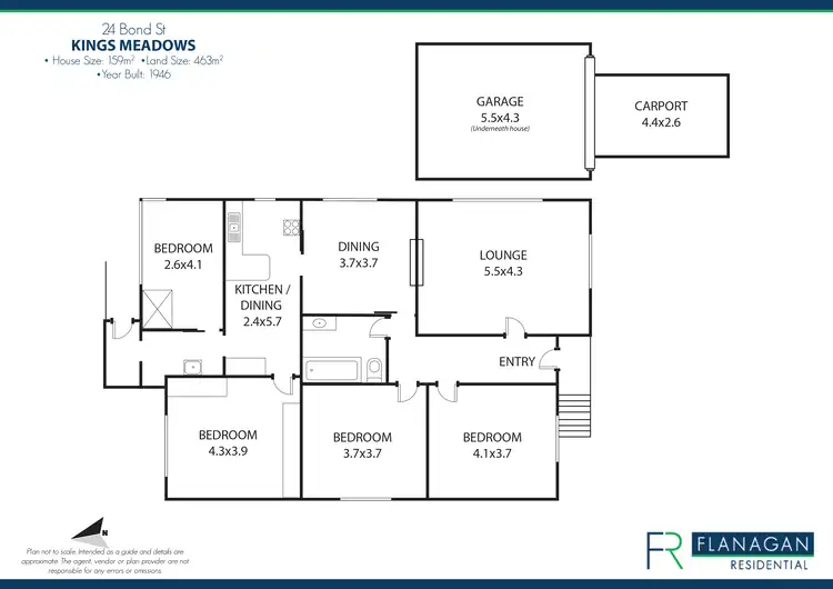 Floorplan of Homely house listing, 24 Bond St, Kings Meadows TAS 7249