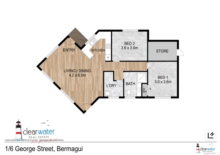 Floorplan of Homely villa listing, 1/6 George St, Bermagui NSW 2546