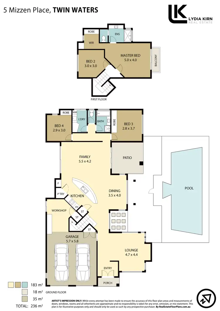 Floorplan of Homely house listing, 5 Mizzen Pl, Twin Waters QLD 4564