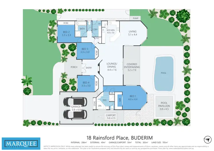 Floorplan of Homely house listing, 18 Rainsford Pl, Buderim QLD 4556