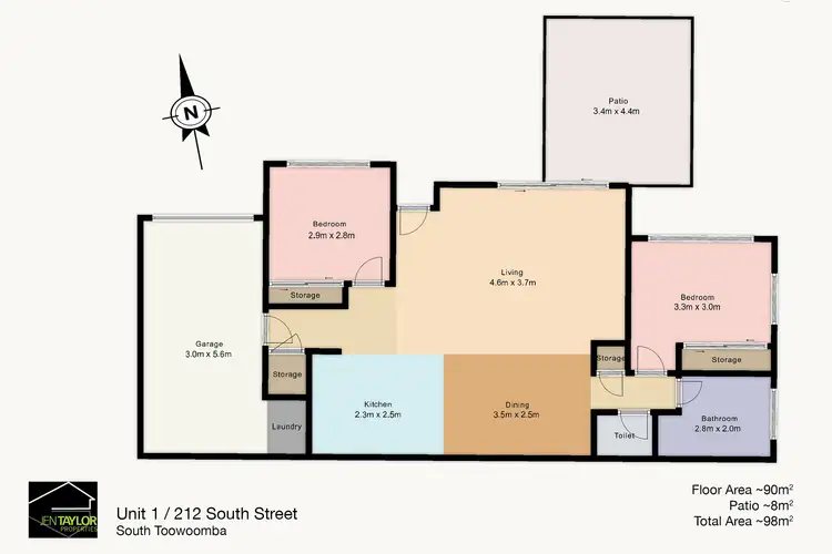 Floorplan of Homely unit listing, Unit 1/212 South St, South Toowoomba QLD 4350
