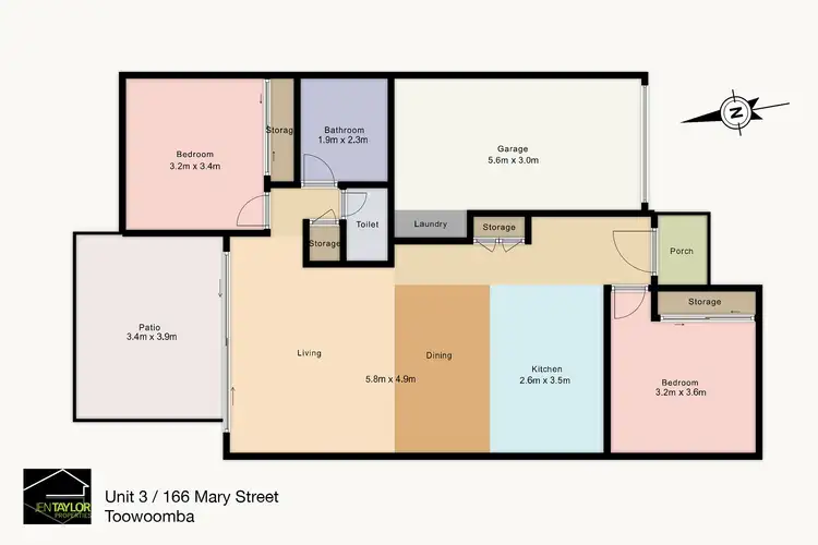Floorplan of Homely unit listing, Unit 3/166 Mary St, East Toowoomba QLD 4350