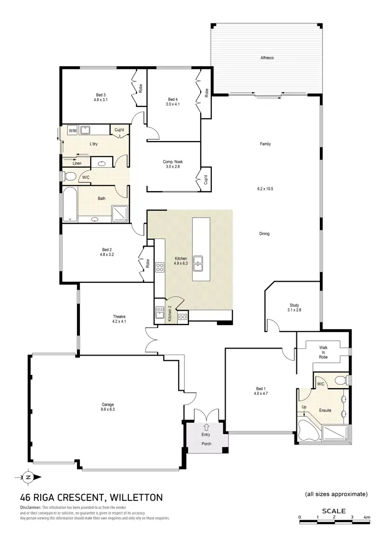 Floorplan of Homely house listing, 46 Riga Crescent, Willetton WA 6155