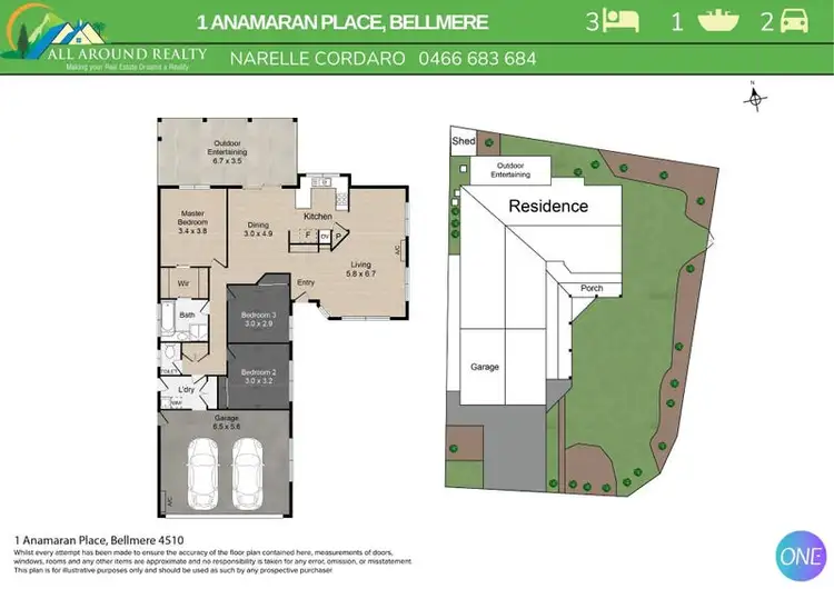 Floorplan of Homely house listing, 1 Anamaran Place, Bellmere QLD 4510