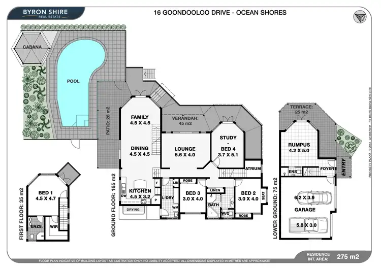 Floorplan of Homely house listing, 16 Goondooloo Drive, Ocean Shores NSW 2483