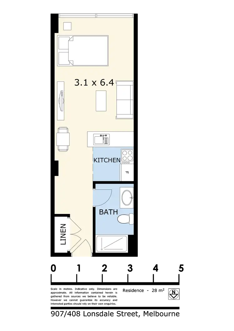 Floorplan of Homely unit listing, 907/408 Lonsdale Street, Melbourne VIC 3000