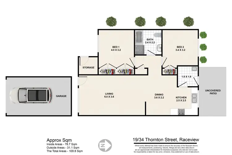 Floorplan of Homely unit listing, Unit 19/34 Thornton St, Raceview QLD 4305