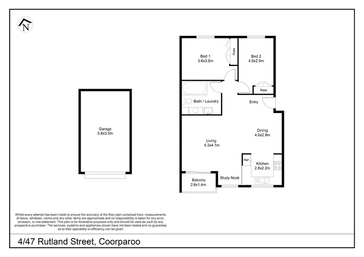 Floorplan of Homely unit listing, Unit 4/47 Rutland St, Coorparoo QLD 4151