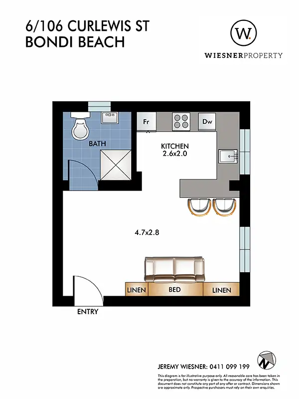 Floorplan of Homely apartment listing, 6/106 Curlewis St, Bondi Beach NSW 2026