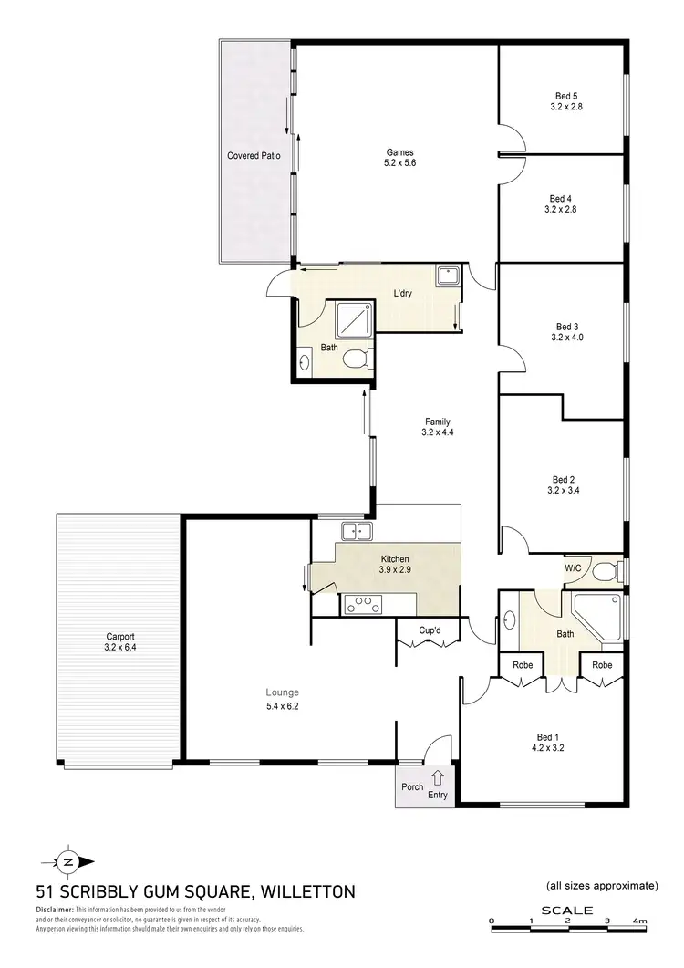 Floorplan of Homely house listing, 51 Scribbly Gum Square, Willetton WA 6155
