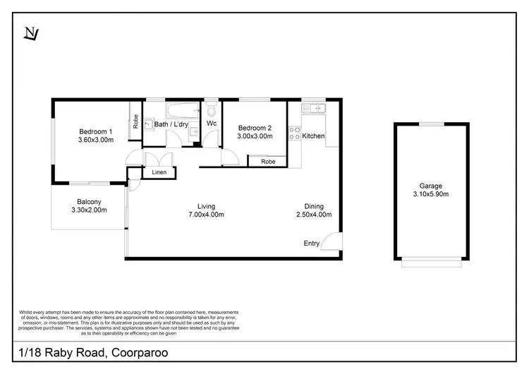 Floorplan of Homely unit listing, Unit 1/18 Raby Rd, Coorparoo QLD 4151