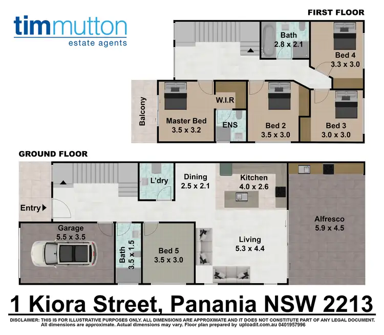 Floorplan of Homely semi-detached listing, 1A Kiora St, Panania NSW 2213