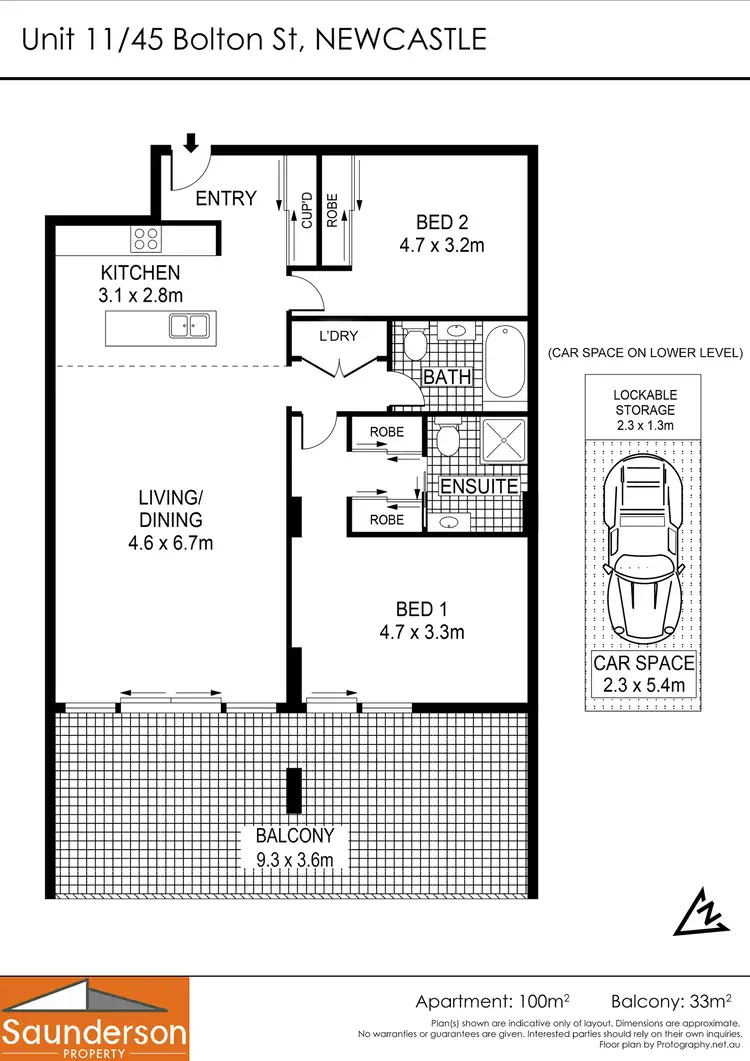 Floorplan of Homely apartment listing, Unit 11/45 Bolton St, Newcastle NSW 2300