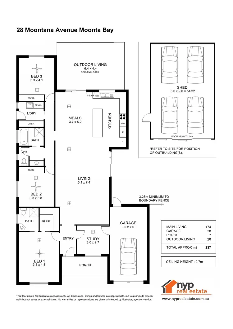 Floorplan of Homely house listing, 28 Moontana Ave, Moonta Bay SA 5558