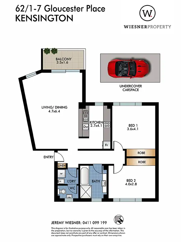 Floorplan of Homely apartment listing, 62/1-7 Gloucester Pl, Kensington NSW 2033