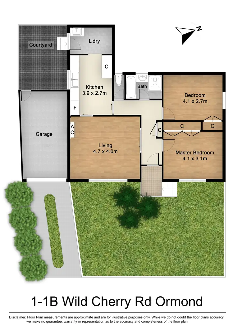 Floorplan of Homely unit listing, Unit 1/1B Wild Cherry Rd, Ormond VIC 3204