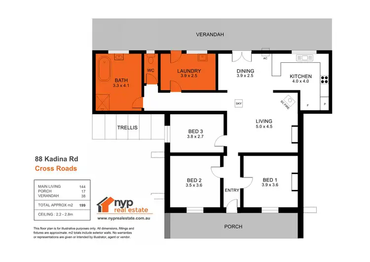 Floorplan of Homely house listing, 88 Kadina Rd, Cross Roads SA 5558