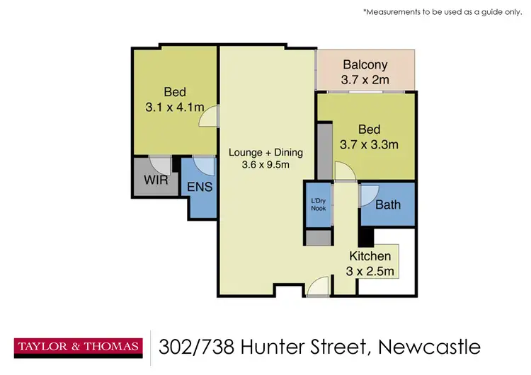 Floorplan of Homely unit listing, Unit 302/738 Hunter St, Newcastle West NSW 2302