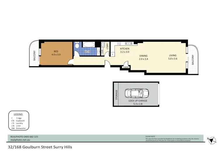Floorplan of Homely unit listing, Unit 32/168 Goulburn St, Surry Hills NSW 2010