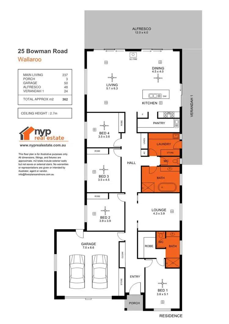 Floorplan of Homely house listing, 25 Bowman Rd, Wallaroo SA 5556
