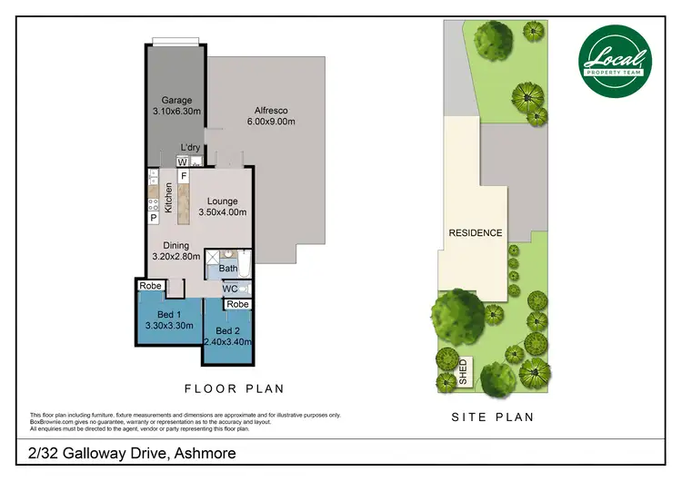 Floorplan of Homely semi-detached listing, Unit 2/32 Galloway Dr, Ashmore QLD 4214