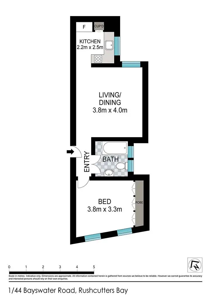 Floorplan of Homely apartment listing, 1/44 Bayswater Road, Rushcutters Bay NSW 2011