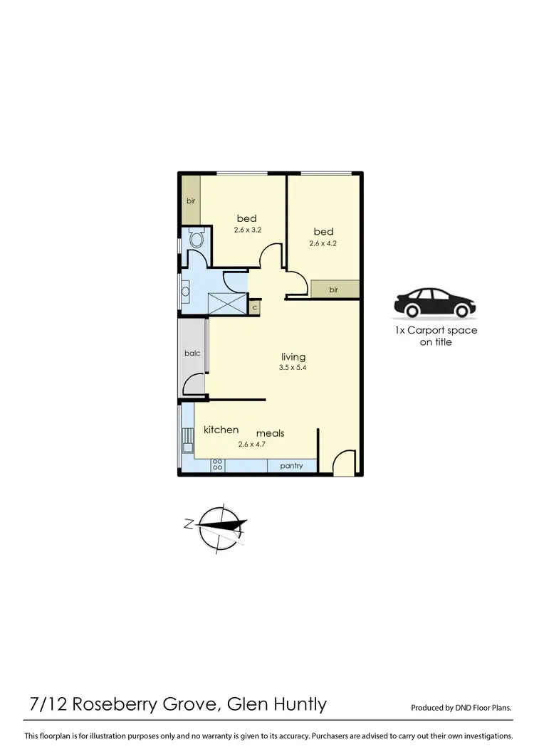 Floorplan of Homely apartment listing, Unit 7/12 Roseberry Gr, Glen Huntly VIC 3163