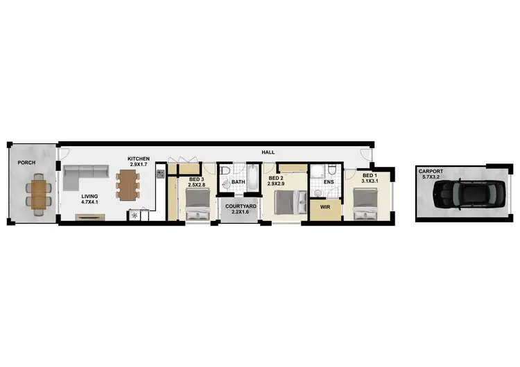 Floorplan of Homely townhouse listing, Unit 160/70-90 Littleton Rd, Richlands QLD 4077