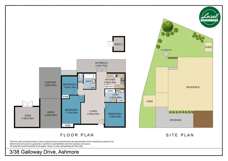 Floorplan of Homely unit listing, Unit 3/38 Galloway Dr, Ashmore QLD 4214