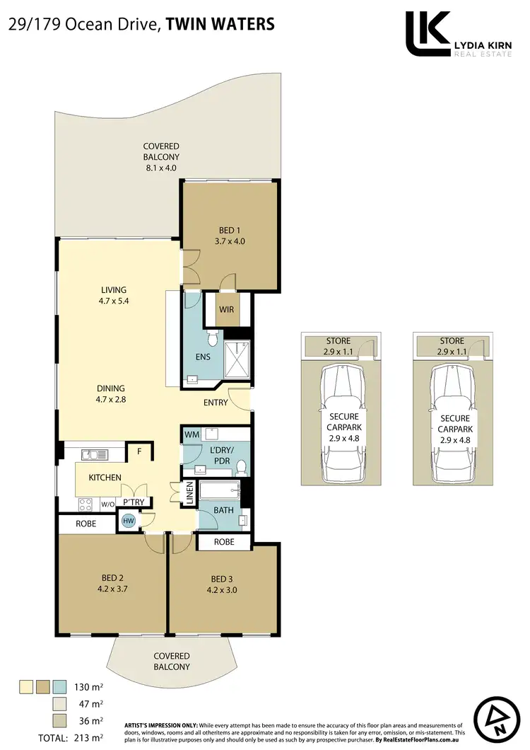 Floorplan of Homely apartment listing, Unit 29/179 Ocean Dr, Twin Waters QLD 4564