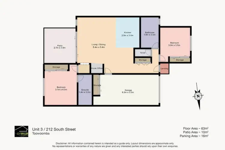 Floorplan of Homely unit listing, Unit 3/212 South St, South Toowoomba QLD 4350
