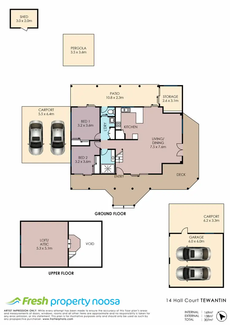 Floorplan of Homely house listing, 14 Hall Ct, Tewantin QLD 4565