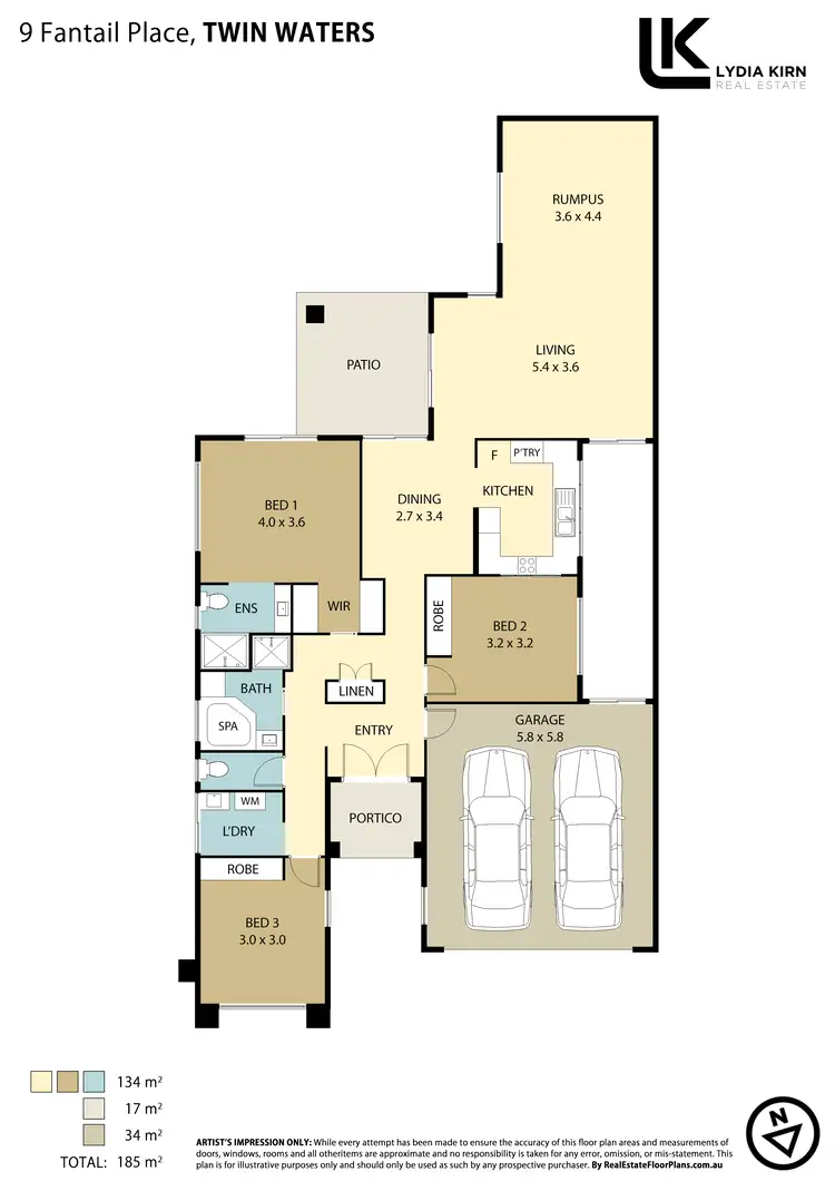 Floorplan of Homely house listing, 9 Fantail Pl, Twin Waters QLD 4564