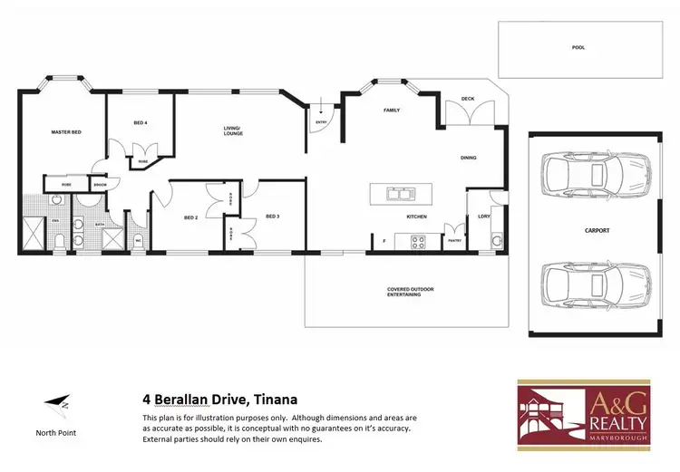 Floorplan of Homely house listing, 4 Berallan Dr, Tinana QLD 4650