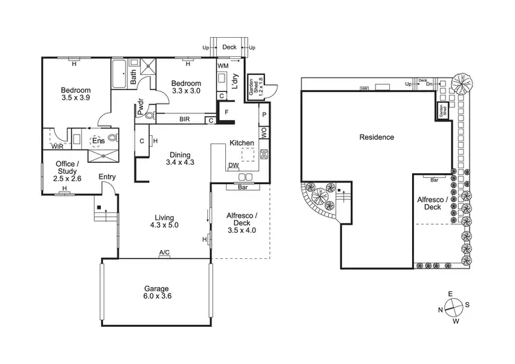 Floorplan of Homely townhouse listing, 2/82 Ludstone St, Hampton VIC 3188
