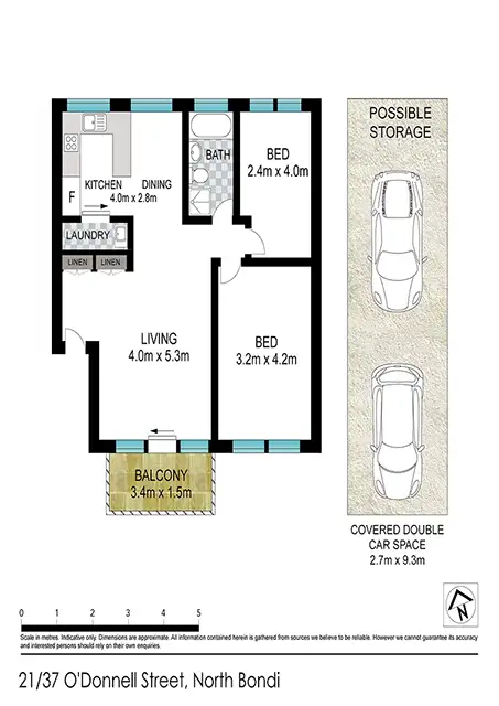Floorplan of Homely unit listing, Unit 21/37-39 O'Donnell St, North Bondi NSW 2026