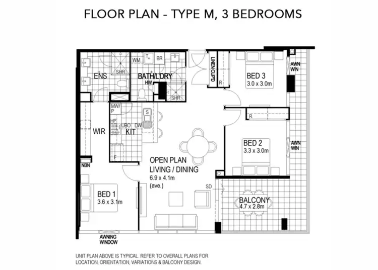 Floorplan of Homely apartment listing, Unit 1706/908 Canning Hwy, Applecross WA 6153