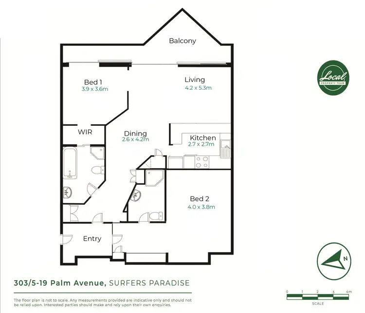 Floorplan of Homely unit listing, 303/5-19 Palm Avenue, Surfers Paradise QLD 4217