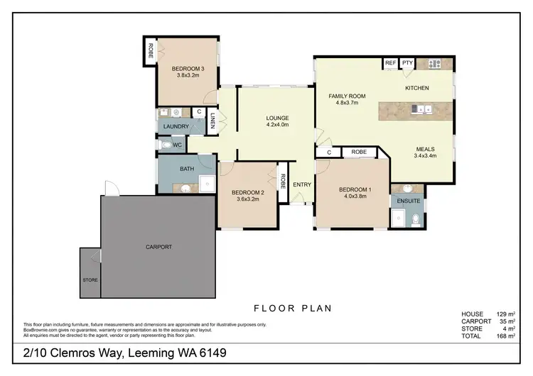 Floorplan of Homely unit listing, Unit 2/10 Clemros Way, Leeming WA 6149