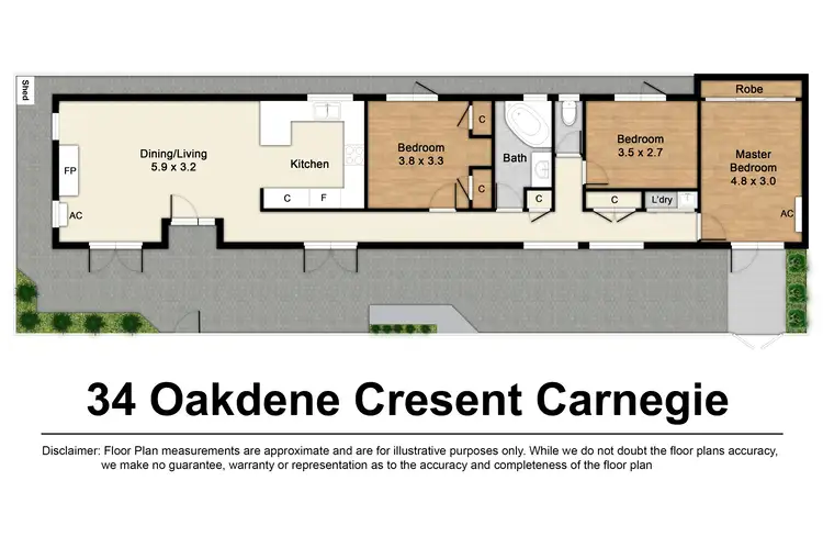 Floorplan of Homely house listing, 34 Oakdene Cres, Carnegie VIC 3163