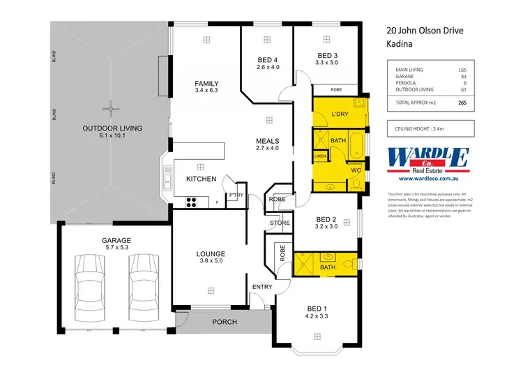 Floorplan of Homely house listing, 20 John Olsen Dr, Kadina SA 5554