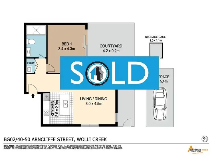 Floorplan of Homely apartment listing, BG02/40-50 Arncliffe St, Wolli Creek NSW 2205