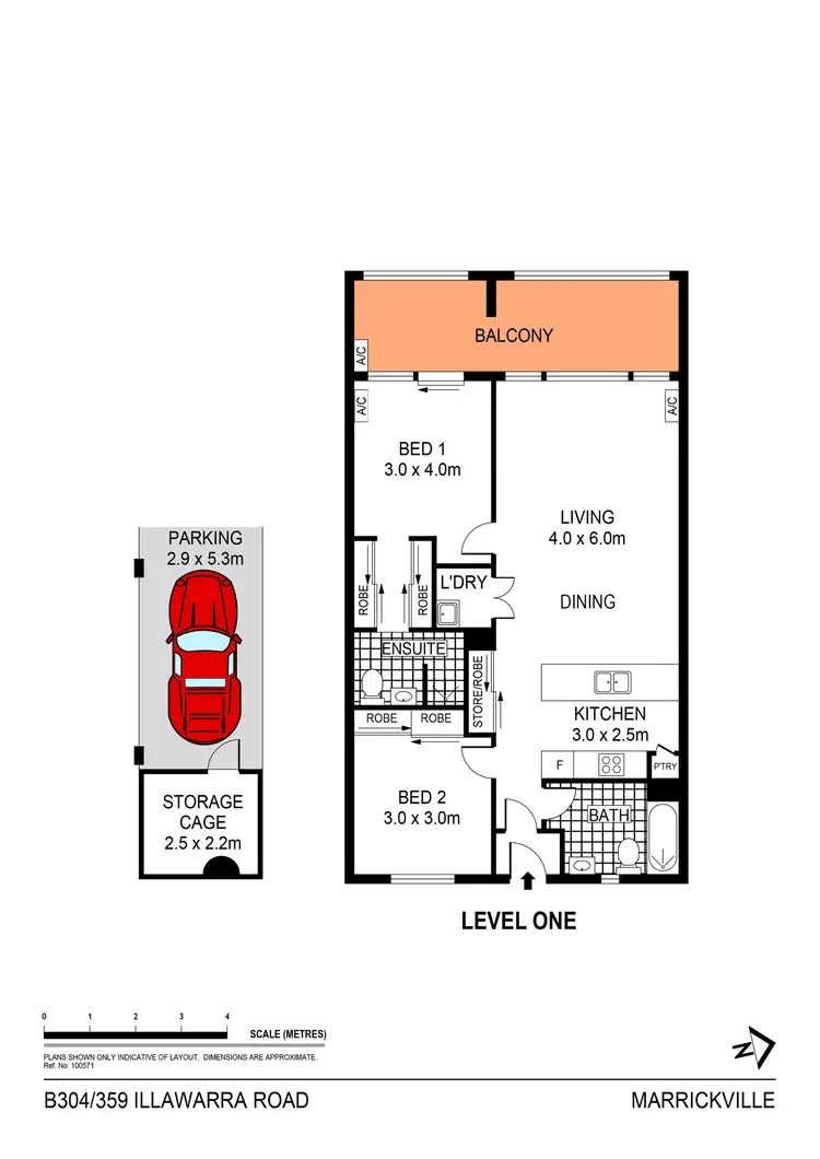 Floorplan of Homely apartment listing, B304/359 Illawarra Road, Marrickville NSW 2204