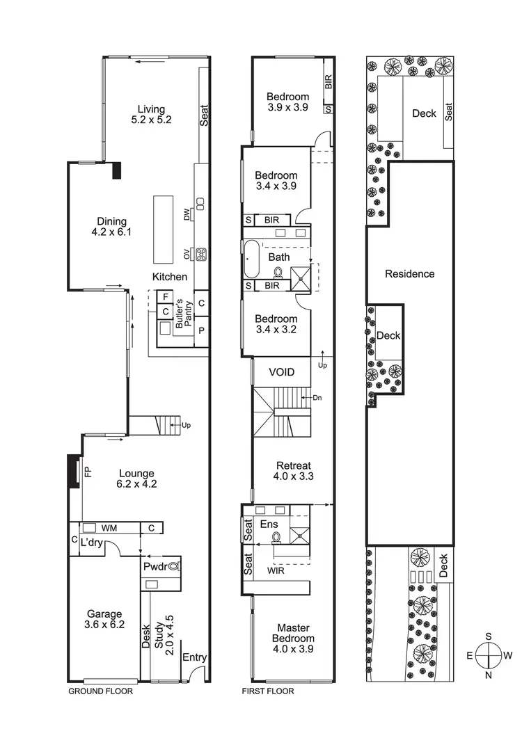 Floorplan of Homely townhouse listing, 42B Teddington Rd, Hampton VIC 3188